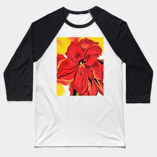 Georgia O'Keeffe Red Amaryllis Art Print Enlarged Flowers American Modernism Baseball T-Shirt